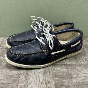 COLE HAAN Leather Boat Shoes Size 10.5 Navy
